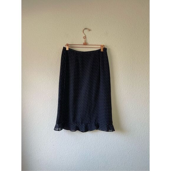 Kathie‎ Lee vintage blue and purple polka dot knee length skirt size 8 - Picture 1 of 6
